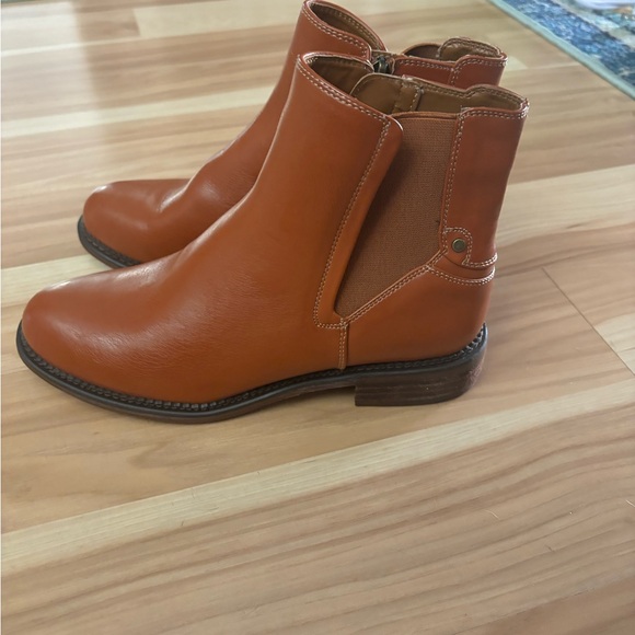 Franco Sarto Horrace Leather Bootie In Cognac Brown Size 6 New - Picture 4 of 9